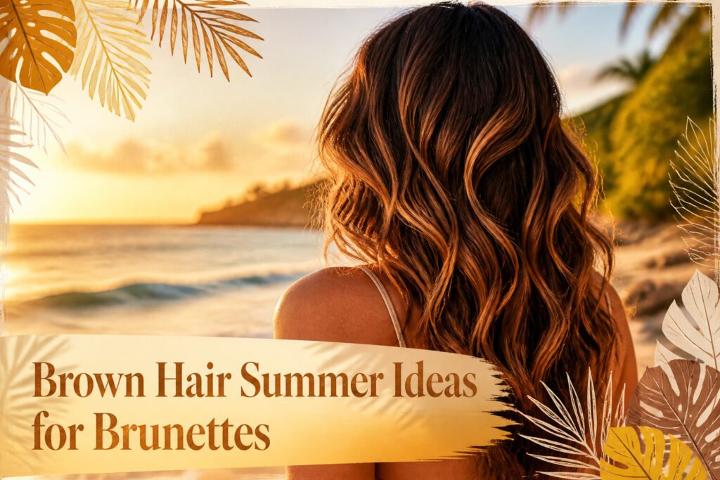 A collection of stunning brown hair styles for summer.