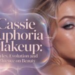 A collage of Cassie's various makeup looks from Euphoria.