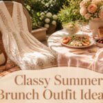 Various stylish summer brunch outfits displayed together.