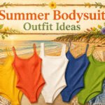 A variety of summer bodysuit outfits displayed together.